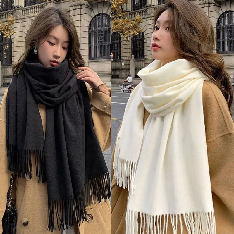 New Black Scarf Cashmere Woman Wool Ladies Scarf Warm Checkered Scarf Women's Winter Scarves Autumn XWJ07 Quick Pick Grocers