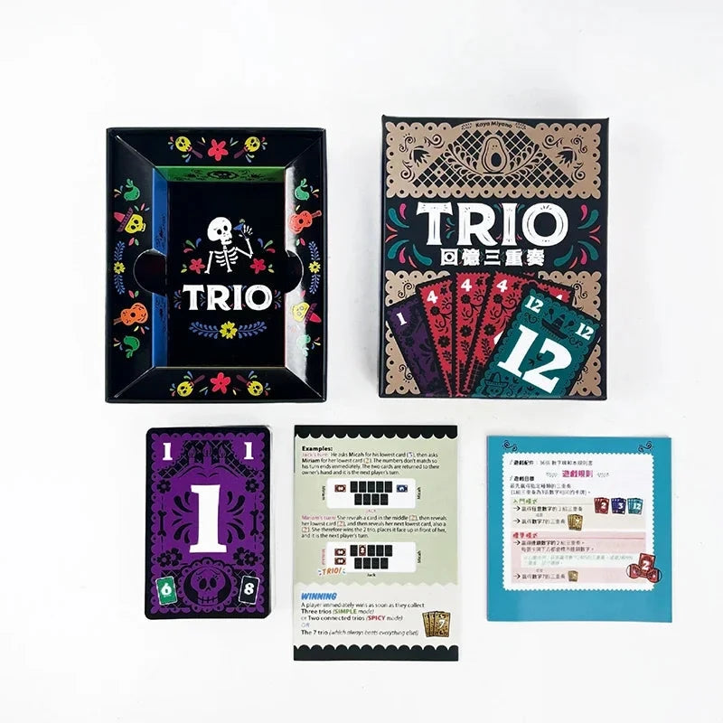 Trio Board Game Strategic Card Matching Fun for Friends Couples and Family Perfect Game Night Entertainment for All Ages Econic Blanks