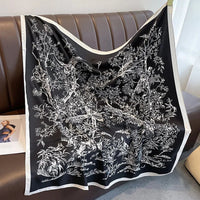 90*90Cm Square Scarf Twill Silk Feeling Women Head Shawls and Wraps Luxury Hair Tree Print Neck Scarves Hijab Bandana Pashmina Quick Pick Grocers