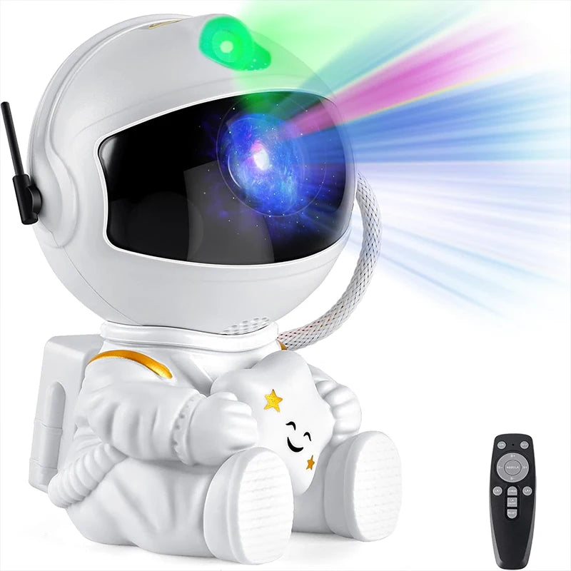 Astronaut Galaxy Projector Night Light White Holding Star, Stars Projectors Lamp for Kids Bedroom, Space Decor & Gift Quick Pick Grocers