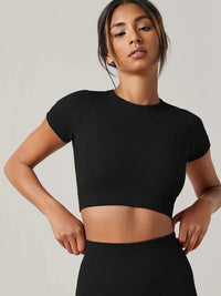 Women Yoga Top Seamless Sport T Shirts Fitness Clothes Short Sleeve Yoga Shirt Gym Top Running Active Wear Sport Top Quick Pick Grocers