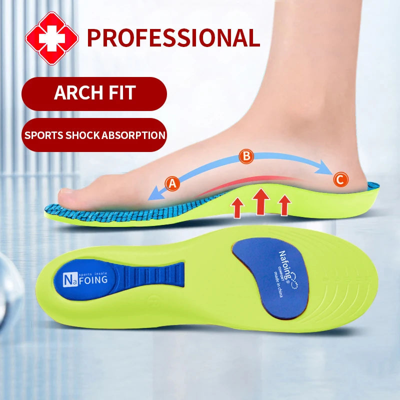 Orthopedic Insoles for Feet Sport Shock-absorbing Insole for Shoes Arch Support Plantar Fasciitis Templates Pads Men Women Sole Quick Pick Grocers