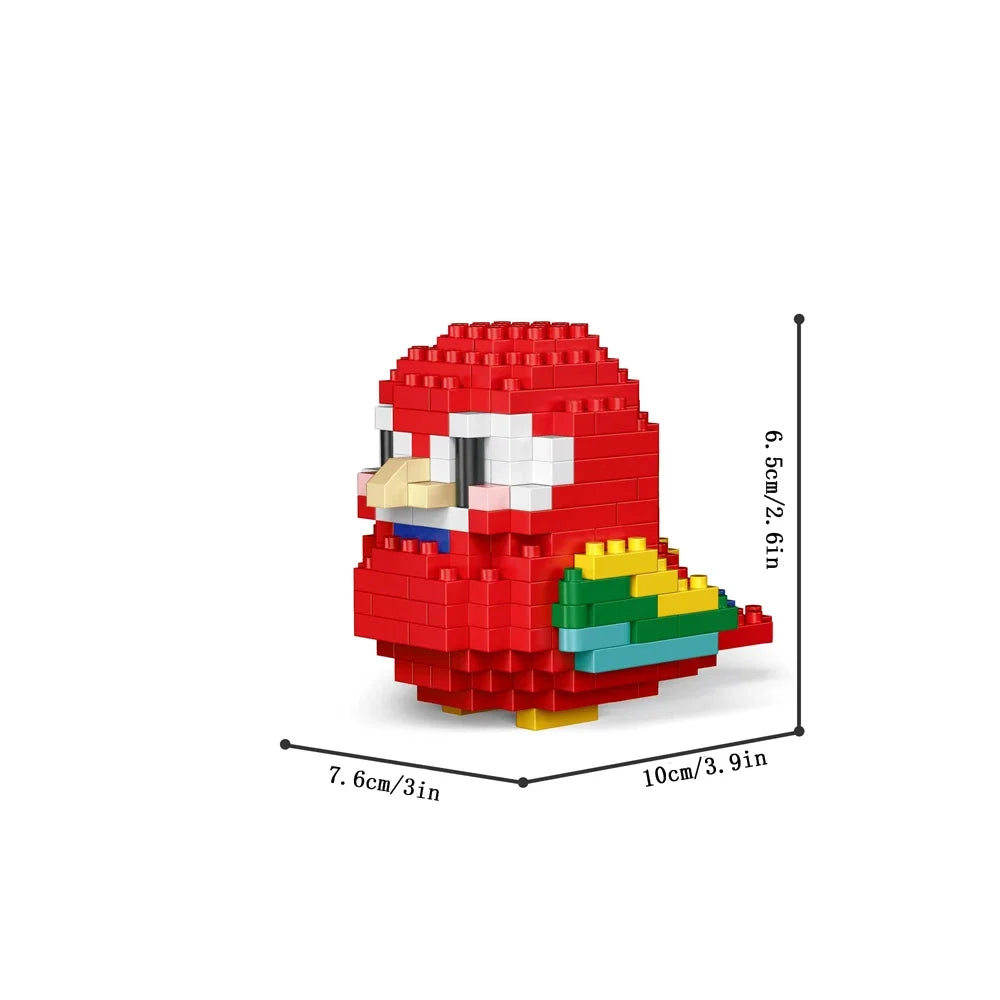 KNEW BUILT Colorful Parrot Micro Mini Building Blocks Assembly Toys 3D Model Bricks for Birds Funs Hands-on Ability Gift Quick Pick Grocers