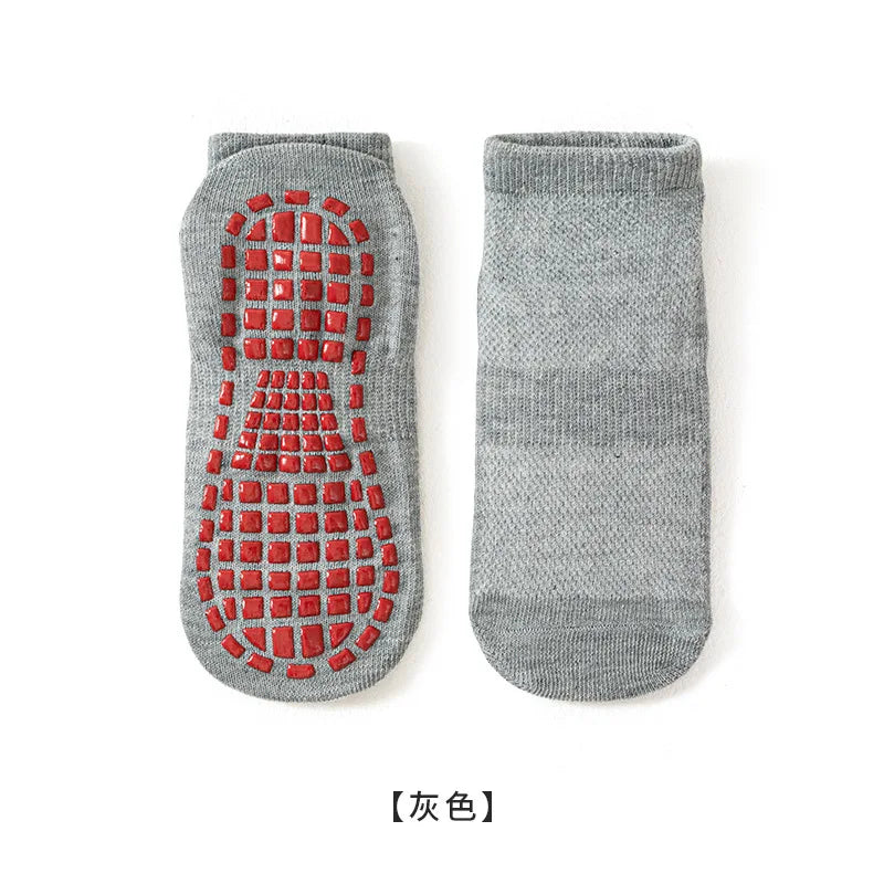 Fashion Solid Children Floor Socks Boys Kids Girls Baby Non Slip Silicone Toddler Socks Breathable Versatile Parent-child Socken Quick Pick Grocers