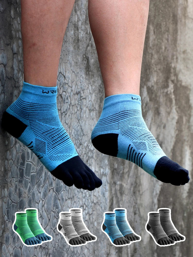 WRELS Coolmax Sports Socks Comfy Elastic Shock-proof Breathable Run Knitted Socks High Performance Athletic Five Toe Socks Quick Pick Grocers