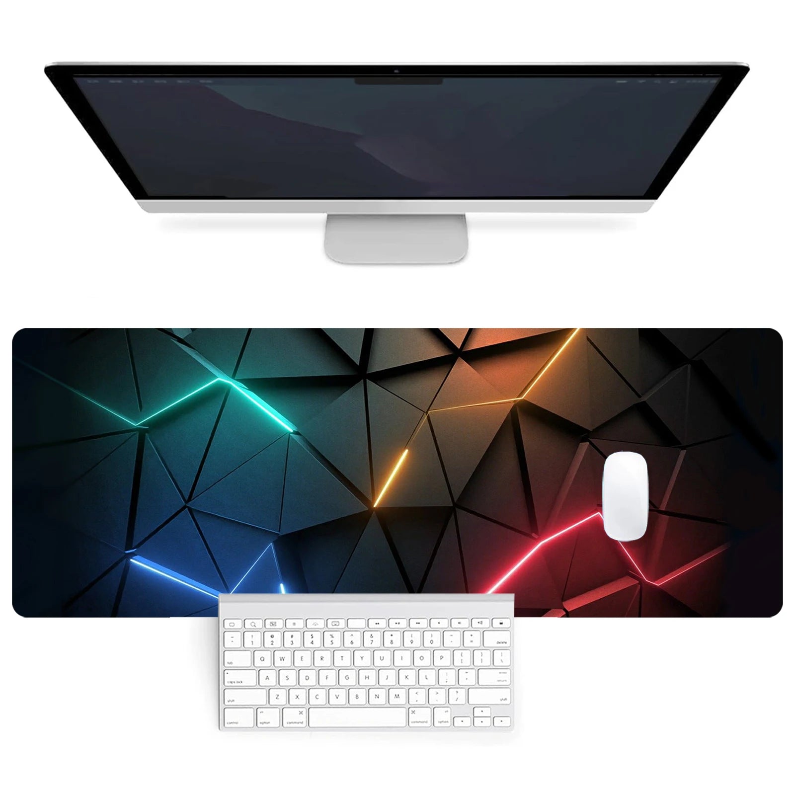 Mouse Pad Desk Pad Extended Mouse Mat 31.5x11.8in Large Computer Keyboard Desk Mat Desk Pad with Non-Slip Base and Stitched Edge Quick Pick Grocers