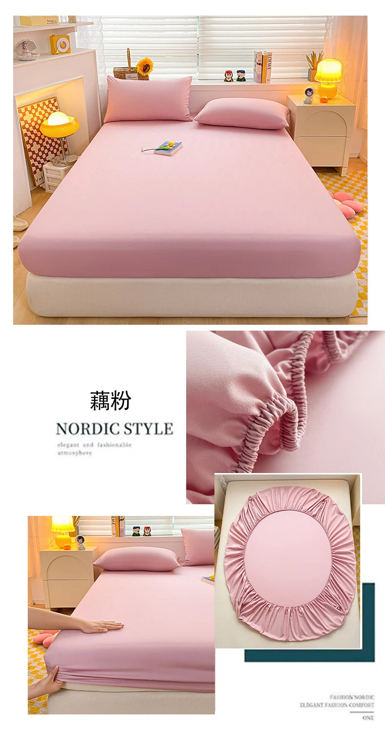 Soft Cotton Fitted Bed Sheet with Elastic Mattress Cover Quick Pick Grocers
