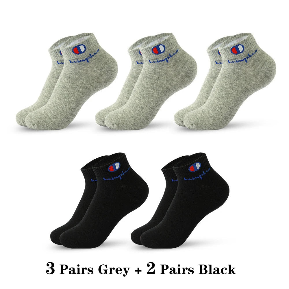 5/10/20 Pairs Men Ankle Socks Cotton Brand Classic Fashion Black White Socks Breathable Mesh Athletic Sports Socks for Summer Quick Pick Grocers