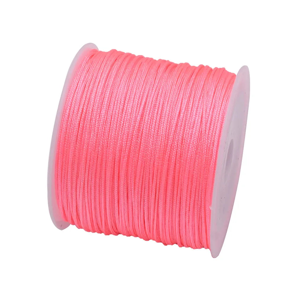 50Yds 0.8mm Crafts Nylon Cord For Jewelry Making Beading Braided Nylon Satin String for Bracelets Rattail Trim Chinese Knot Econic Blanks