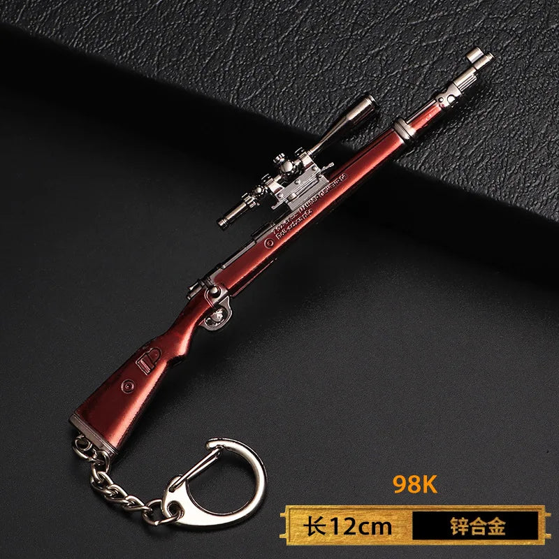 1pc Toy Gun Keychain, Alloy Toy Gun Model Pendant Car Key Chain Car Key Ring Gift For Men Boys Quick Pick Grocers