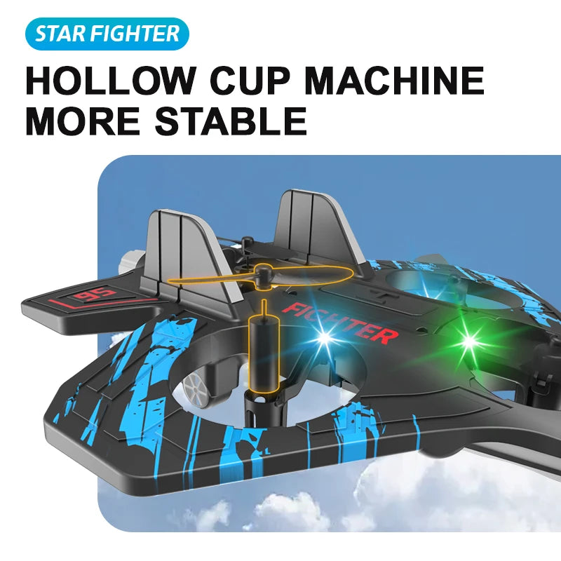 Glider Flying Helicopter RC Hobby Jet Plane 2.4G Stunt Remote Control Foam Fighter Airplane Toy With Light Econic Blanks