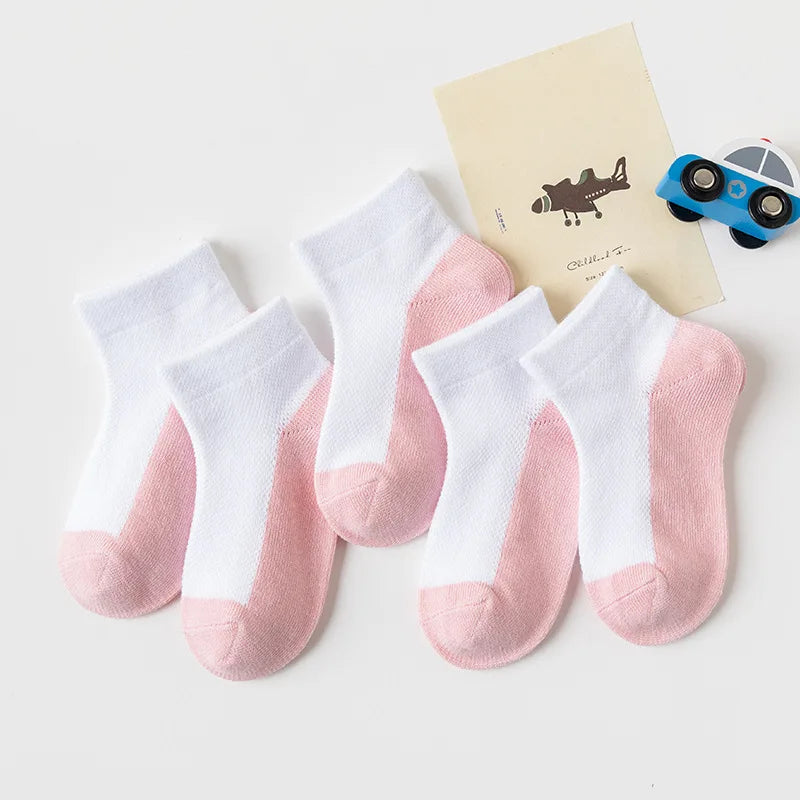 5 Pairs/Lot 2023 New Summer Children Socks Cotton Kids Fashion Black White Gray For 1-12 Years Teen Student Baby Girl Boy Socks Quick Pick Grocers