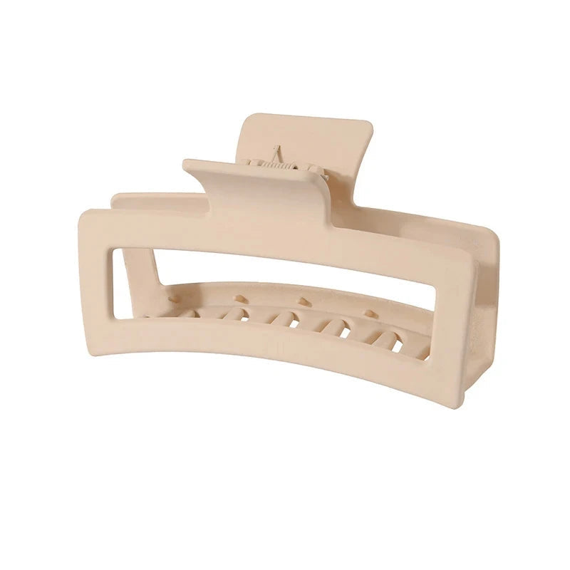 Fashion 13CM Oversized Solid Color Square Frosted Hair Shark Clip Headdress Hair Accessories Suitable For Women Girls Thick Hair Quick Pick Grocers