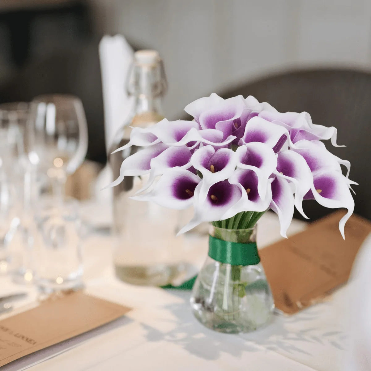 10PCS Artificial Flowers Calla Lily Bouquet for Bridail Fake Flower Mother's Day Easter Wedding Party Home Room Table Decoration Quick Pick Grocers