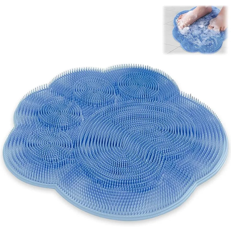 New Bathroom Use Silicone Non-slip Foot Basin Cleaning Pad, with Suction Cup for Exfoliation Shower Head Massage Bath Brush Quick Pick Grocers