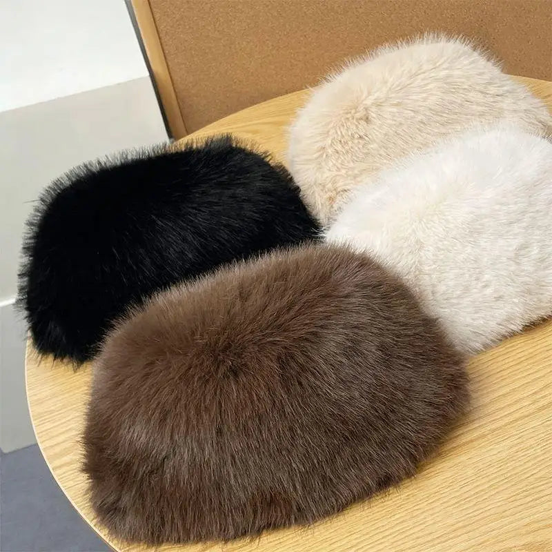 New Fluffy Fur Women's Winter Hat Winter Snow Ski Cap Female Faux Fur Thick Warm Windproof Hat Russian Hat Mink Fisherman's Hat Purest Peak