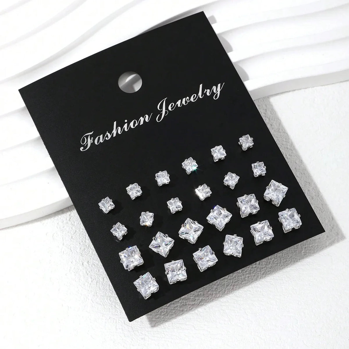 12 Pairs Of Luxurious, Simple, Shiny, And Caring Zirconia Decorative Earrings Are Suitable For Gifts To Parties,And Couples Quick Pick Grocers