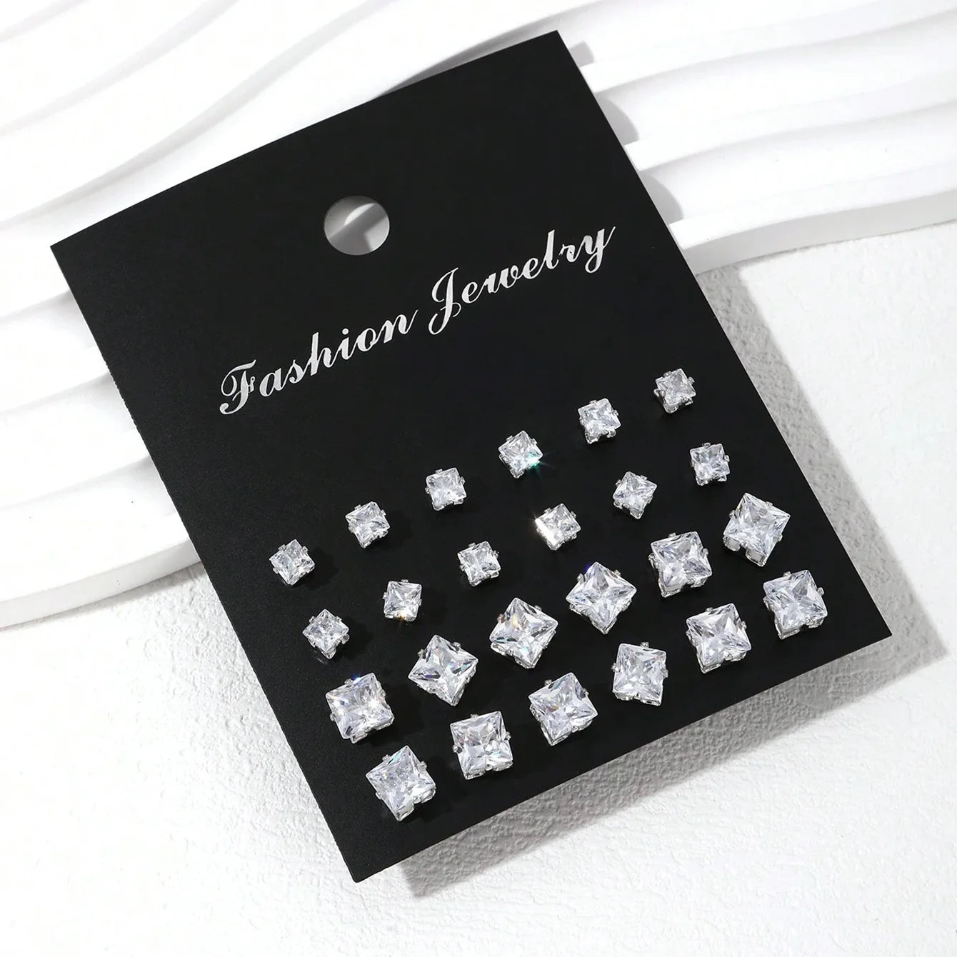 12 Pairs Of Luxurious, Simple, Shiny, And Caring Zirconia Decorative Earrings Are Suitable For Gifts To Parties,And Couples Quick Pick Grocers