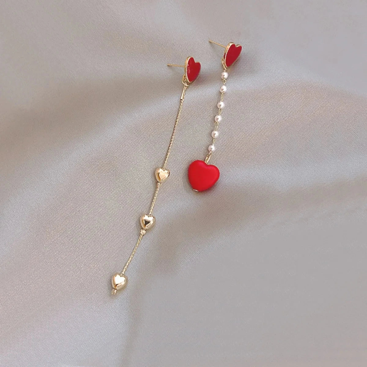 Korean Asymmetric Hollow Black Heart Dangle Earrings For Women Temperament Exaggerated Love Heart Drop Earrings Wedding Jewelry Econic Blanks