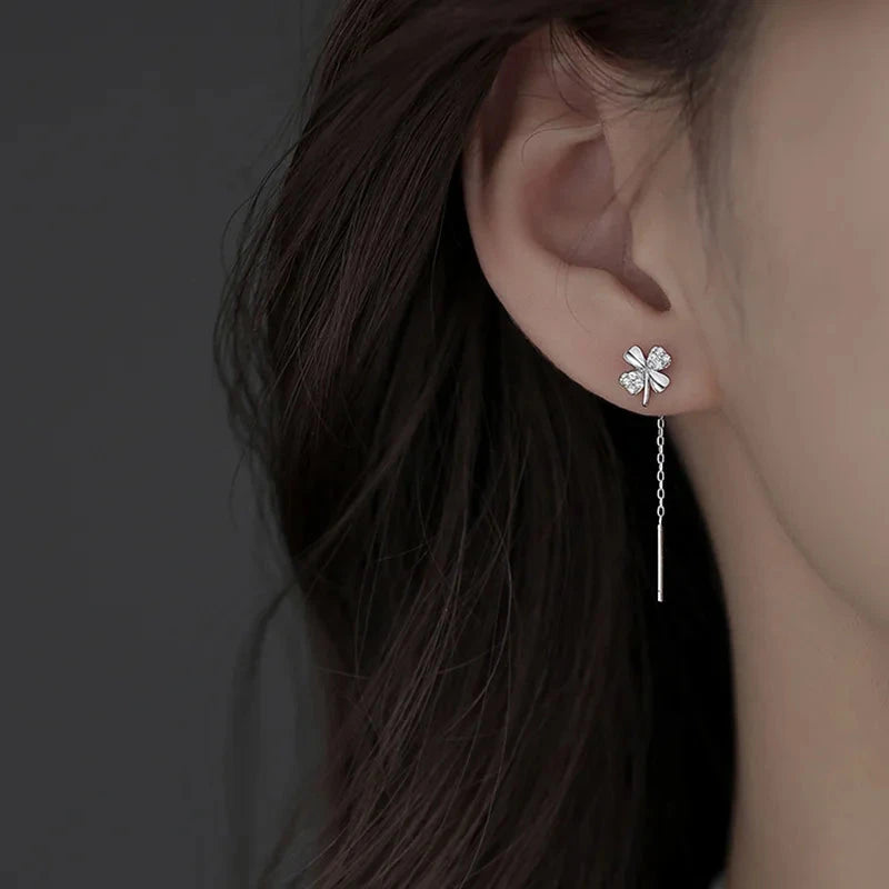 Long Tassel Heart Drop Earrings Gold Silver Color 2022 Korean Hanging Women Earrings Fashion Party Jewelry Girls Party Gift Econic Blanks