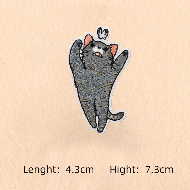 Cute Cartoon Cat patch Embroidery Patches on clothes Children's clothing Animal Interesting Embroidery Accessories Iron patch Quick Pick Grocers
