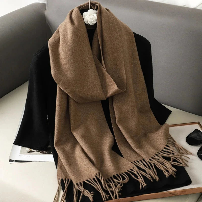 62Color Solid Women Winter Scarf Warm Thicken Cashmere Shawl Outdoor Fashion Luxury Tassels Pashmina Lady Wrap Windproof Scarves Econic Blanks