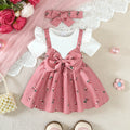 2Pcs/Set Baby girl Dress Small Floral Large bow Summer,Dress+Headband Set suitable for 0-24 Months Baby girls Fashionable Dress Quick Pick Grocers
