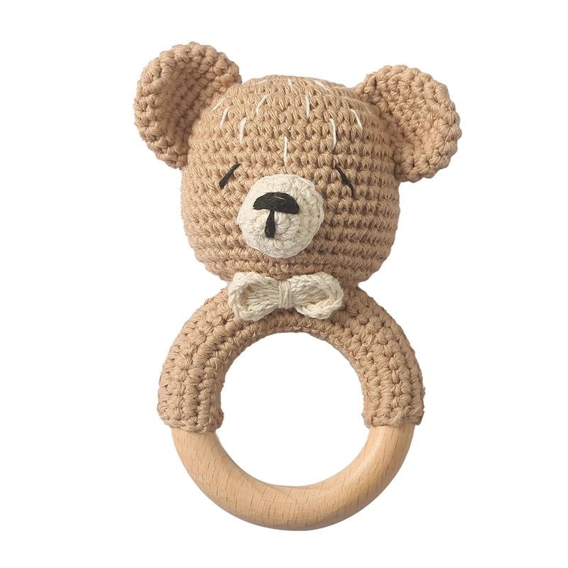 Baby Toys Crochet Animal Rattle Cartoon Music Rattle Toys for Baby Kawaii Teether Rattle Baby Toy 0 12 Months Montessori Toys Purest Peak