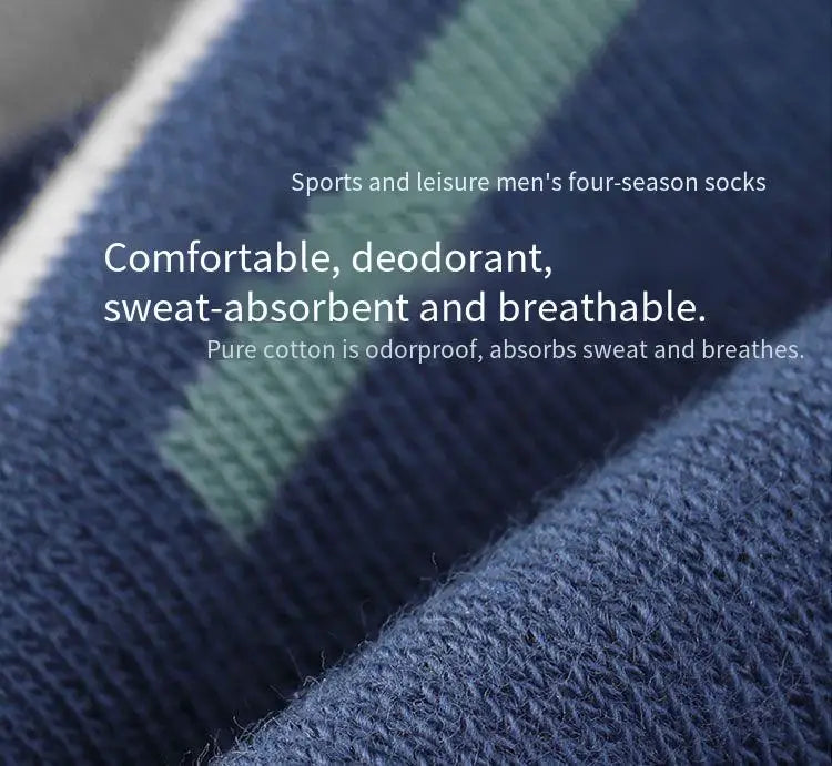 Men's Pure Cotton Socks Spring Striped Casual Socks Men's Anti-odor Antibacterial Business Socks High Quality Sports Sock Meias Quick Pick Grocers