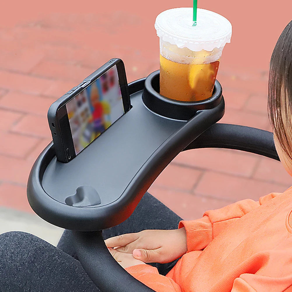 3 In 1 Stroller Cup Holder Dinner Table Tray Universal Stroller Tray Stroller Snack Catcher and Drink Holder for Toddler Infant Purest Peak