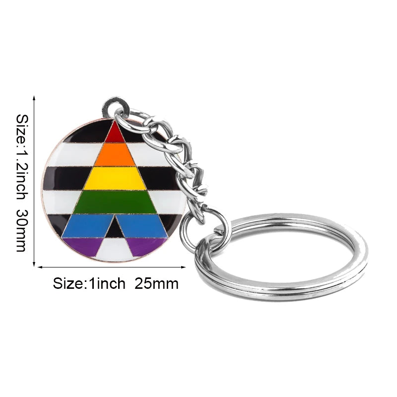Progress Transgender Rainbow Pansexual pride Genderqueer pride Asexual Metal Key Ring Key Chain For Women Jewelry Quick Pick Grocers
