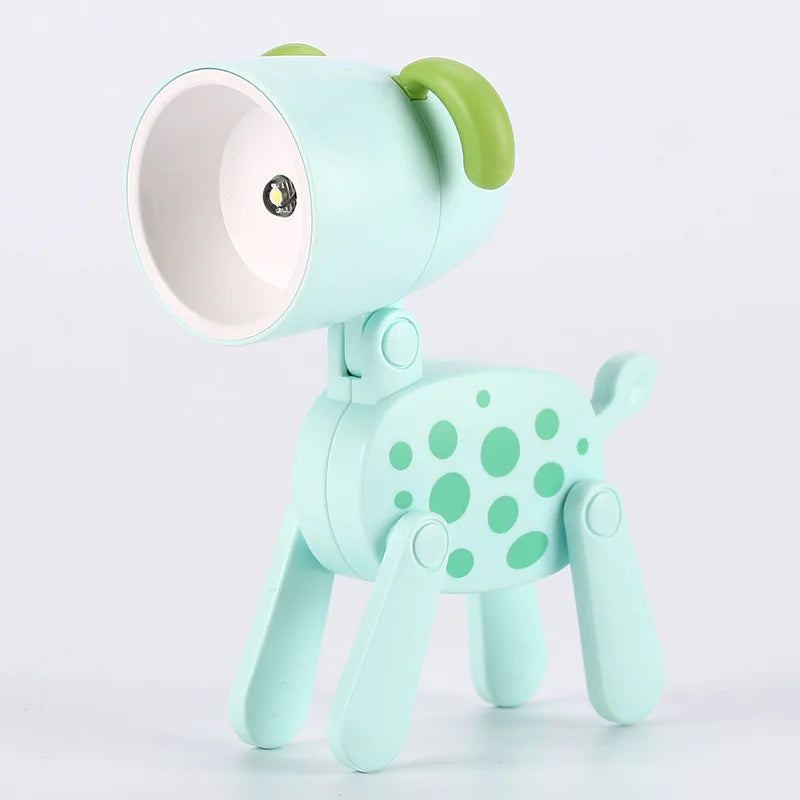 LED Night Light Mini Folding Desk Lamp Cute Pet Lights Dog Deer Portable Night Light Student Living Room Decor Gift Quick Pick Grocers
