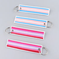 1pcs Rainbow Gay Embroidered Keys Tag Keychains For Motorcycles Cars Backpack Fashion Key Ring Accessories Chaveiro Gifts Quick Pick Grocers