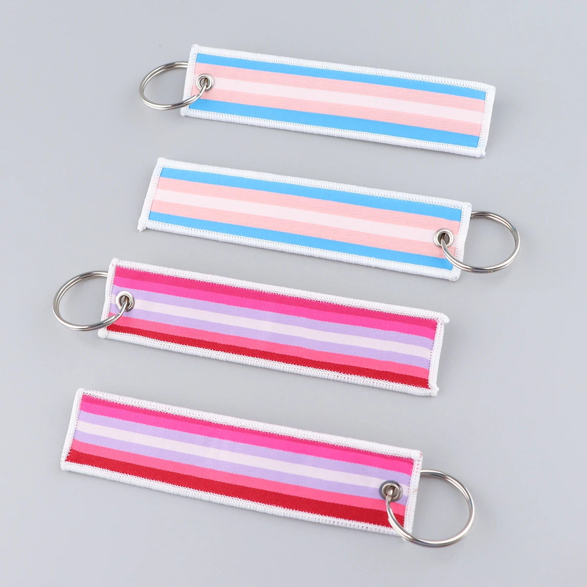 1pcs Rainbow Gay Embroidered Keys Tag Keychains For Motorcycles Cars Backpack Fashion Key Ring Accessories Chaveiro Gifts Quick Pick Grocers