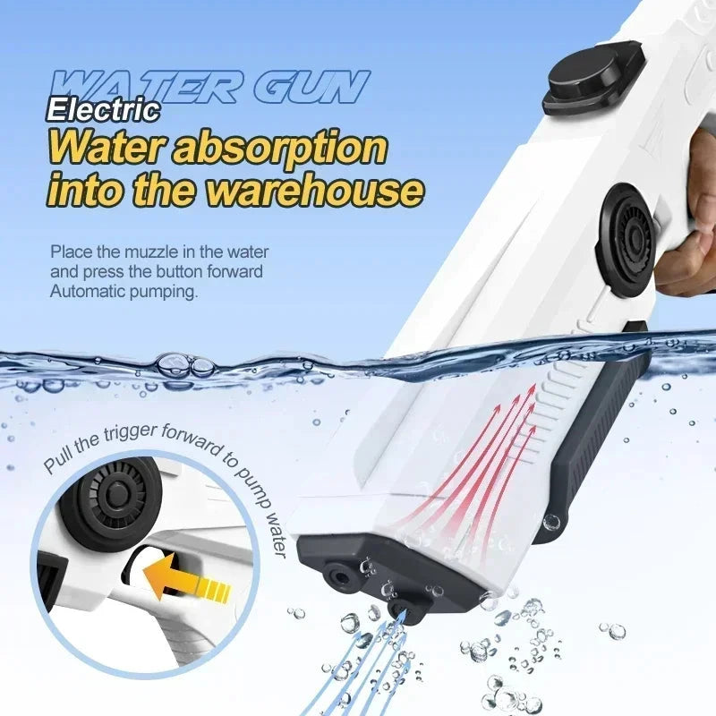 Electric Automatic Water Storage Gun Toys Portable Children Summer Beach Outdoor Fight Fantasy Spray Gun Toys Boy Kid Adult Game Econic Blanks