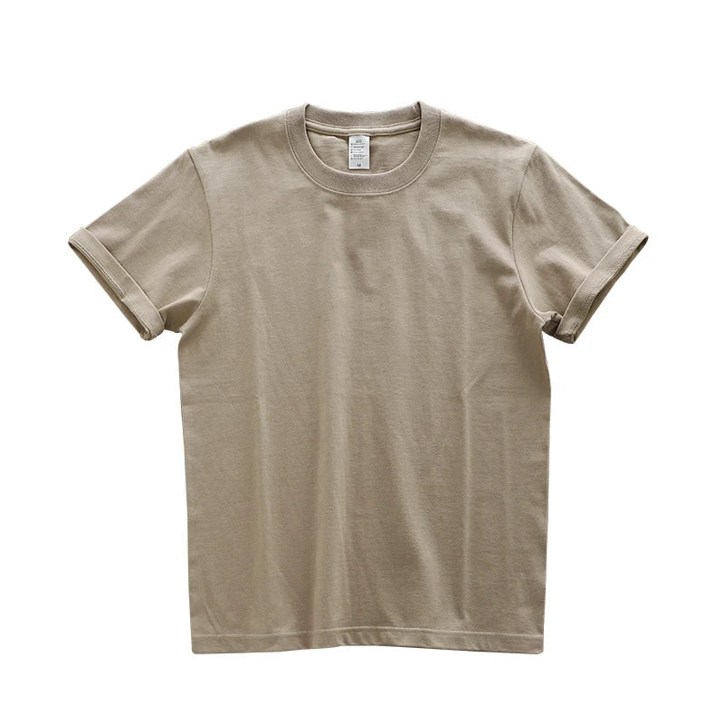 Dukeen 280gsm Oversized Heavy T-Shirt for Men Summer Short Sleeve Tee Cotton Solid Color Top Casual T Shirts One Piece Quick Pick Grocers