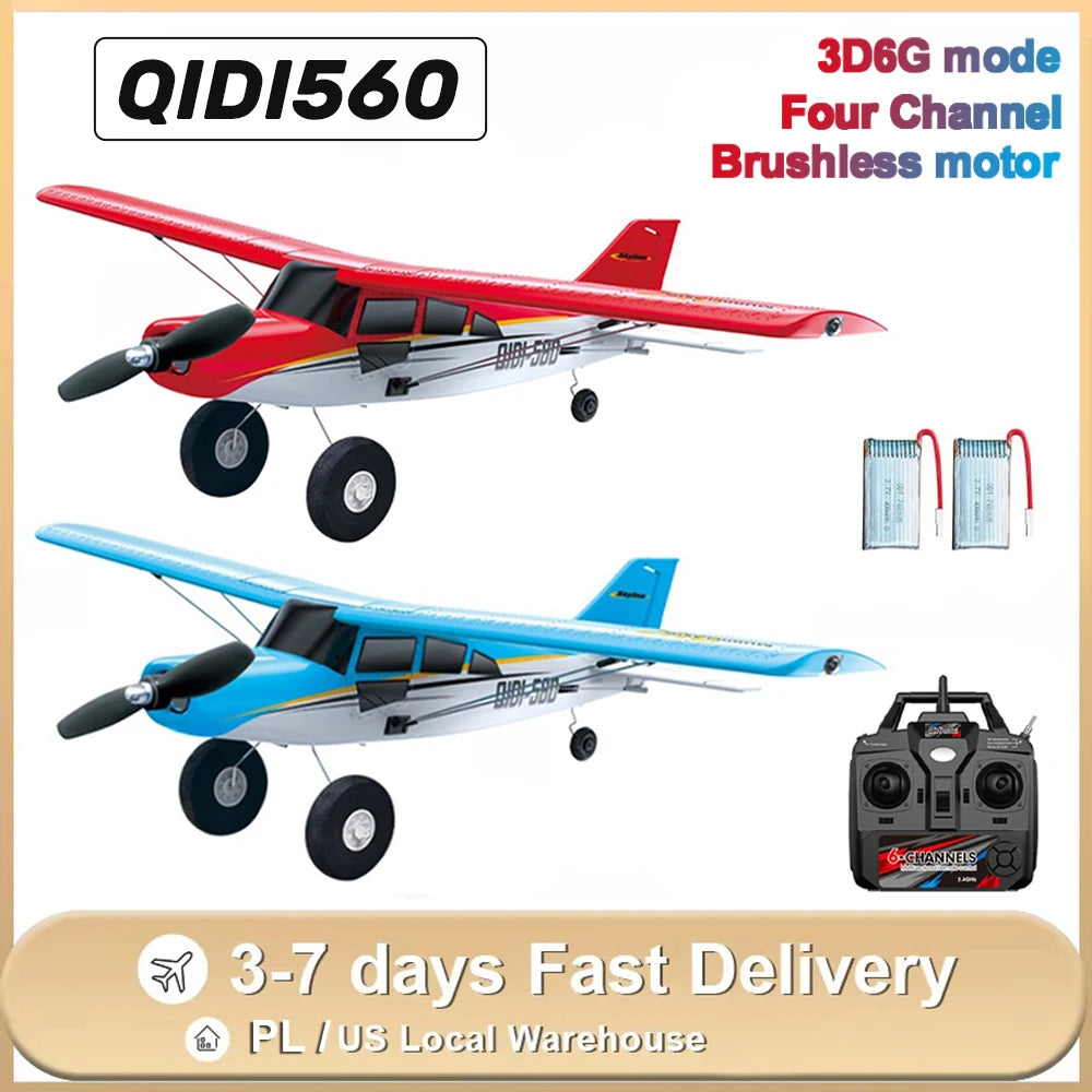 M7 Moore Off-road Aircraft Qidi560 RC Plane EPP 4CH Remote Control Brushless Airplane with LED light Model Toys for Children Econic Blanks
