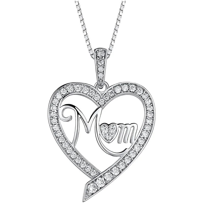 Elegant Style Heart shaped Pendant Necklace Hollow Design Mother's Day Gift Party Suitable for Best Friends Without Box Quick Pick Grocers