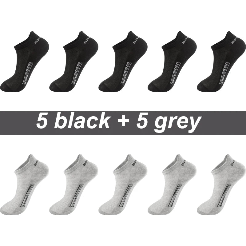 High Quality 10Pairs Men Socks Combed cotton 100% Summer Sports Sock Plus Size EUR38-48 Quick Pick Grocers