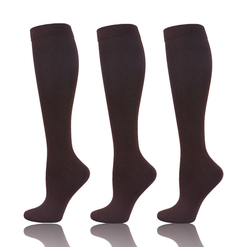 58 Styles 3 Pairs/Pack Compression Socks Knee High 30MmHg  Women Men Sports Socks Edema Diabetes Varicose Veins Running Socks Quick Pick Grocers