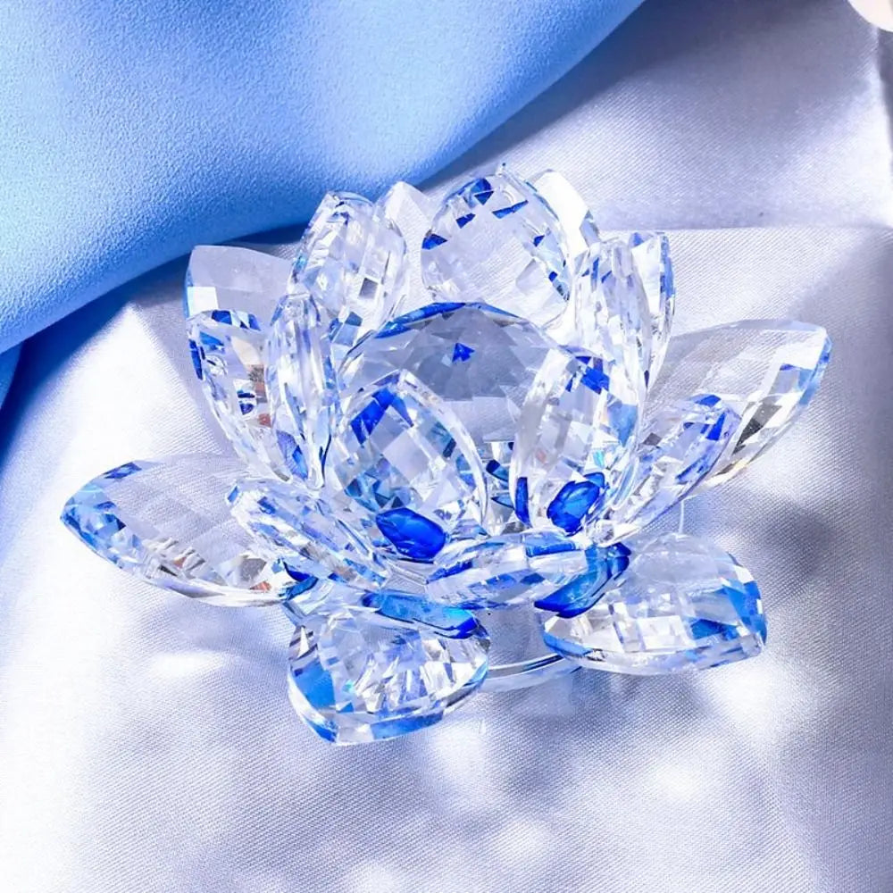 Feng shui Quartz Crystal Lotus Flower Crafts Glass Paperweight Ornaments Figurines Home Wedding Party Decor Gifts Souvenir Quick Pick Grocers