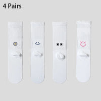 4 Pairs Men's Cotton Work Socks Cushioned Long Running Breathable Ankle Crew Socks  Casual Socks for Men Cycling socks Quick Pick Grocers