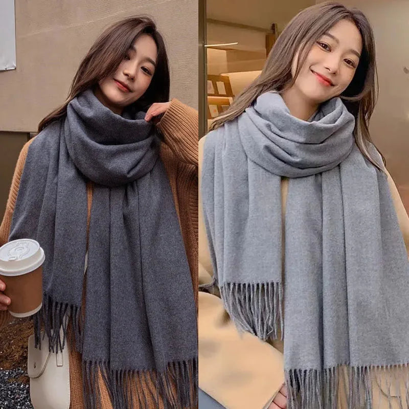 New Black Scarf Cashmere Woman Wool Ladies Scarf Warm Checkered Scarf Women's Winter Scarves Autumn XWJ07 Quick Pick Grocers