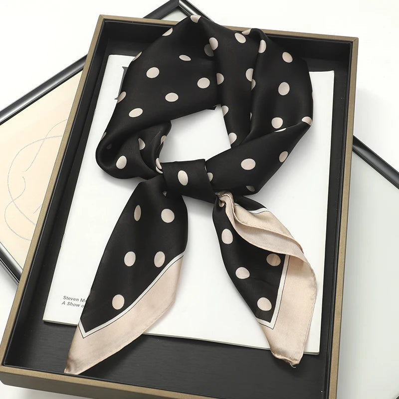 60Colors Luxury Scarf Women 70*70Cm Silk Feel Square Hair Wrapping Foulard Satin Shawl Big Size Head Bandana Hijab Handkerchief Quick Pick Grocers