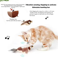 New Simulated Bird Cat Toy Interactive Toys Dog Rechargeable Chirping Flapping Bird(no Flying) Touch Activated Plush Toy Pet Quick Pick Grocers