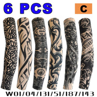 6 PCS Tattoo Sleeves Unisex Summer Cycling Sun Protection Arm Covers Beach Driving Fishing Breathable Nightclub Elastic Sleeves Quick Pick Grocers
