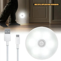 PIR Motion Sensor LED Night Light USB Rechargeable Night Lamp For Kitchen Cabinet Wardrobe Lamp Staircase Wireless Closet Light Quick Pick Grocers