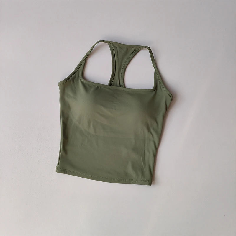 Sports and Fitness Vest with Chest Pad Summer Shockproof Beauty Back Nude Feeling Suit Pilates Training Yoga Top Yoga Clothing Quick Pick Grocers