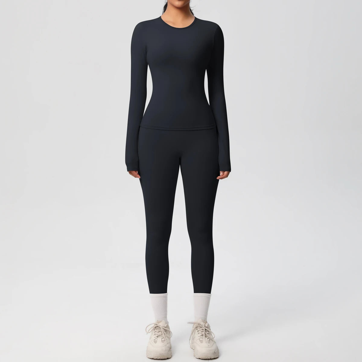 2 PCS Sportswear Yoga Set Gym Clothes Yoga Suits For Women Fitness Set Tracksuits Sports Long Sleeve Crop Top Gym Leggings Quick Pick Grocers