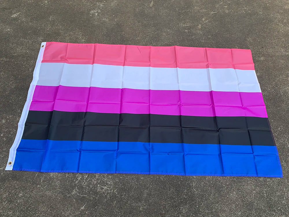 Z-ONE FLAG Rainbow Flag 90x150cm  LGBT genderqueer Genderfluid Gender fluid pride Flag polyester hanging banner for decoration Quick Pick Grocers